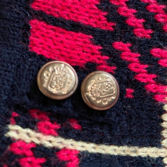 Tally Ho Red and Black Plaid Cardigan Sweater Vintage XL - Picture 3 of 5